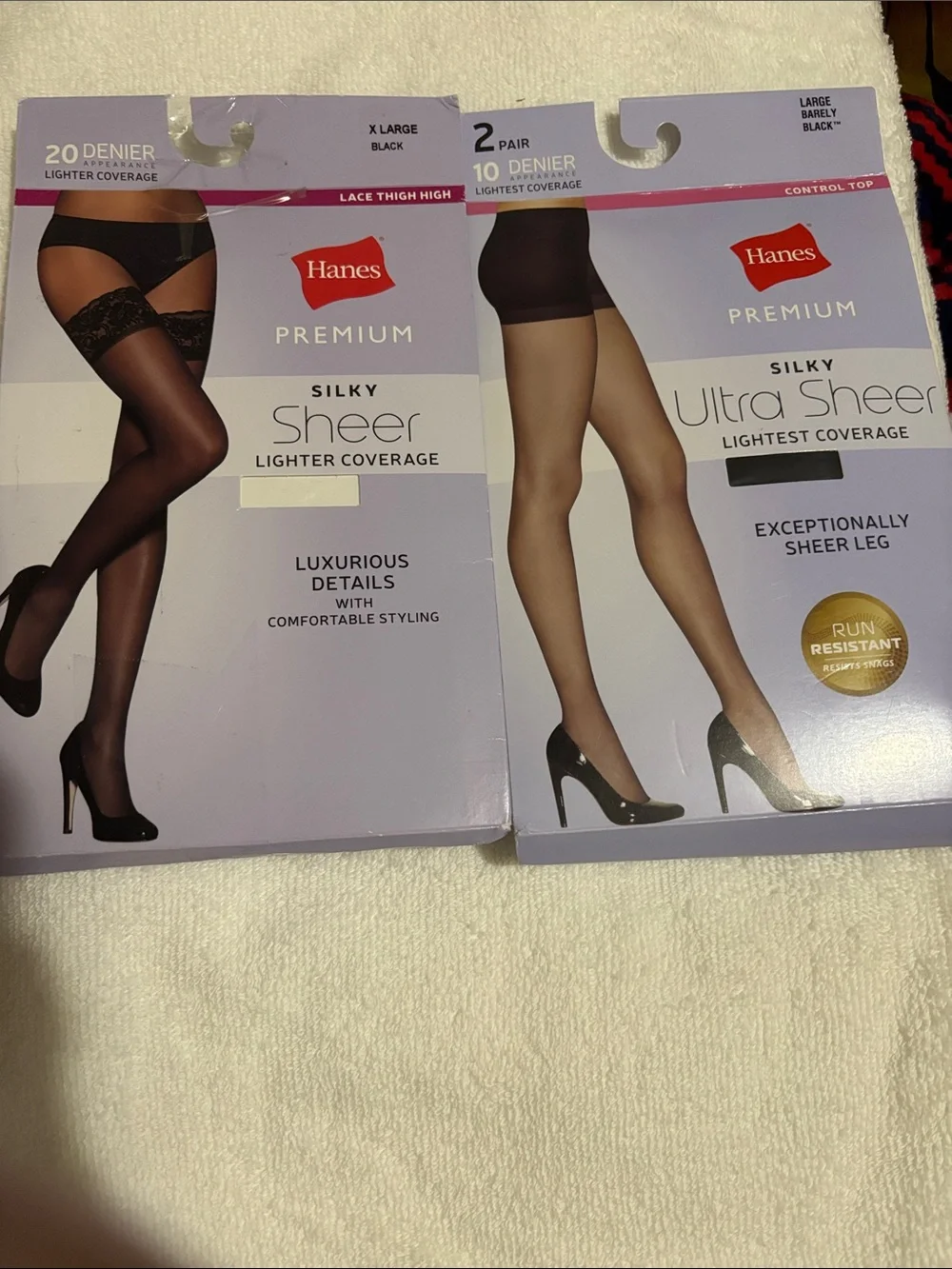 🖤NWT Hane’s Women’s Black Sheer Pantyhose 2 Packs in Large & X Large